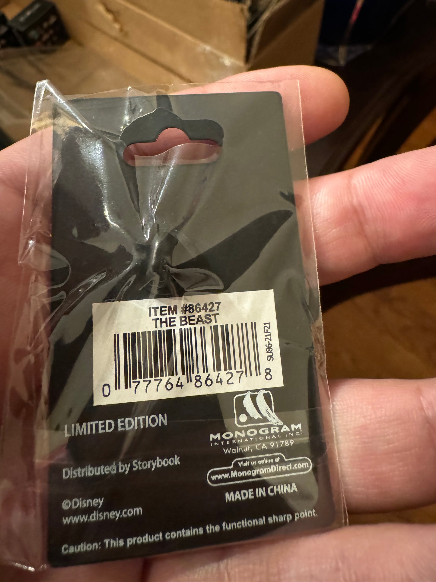 Disney Beauty And The Beast; Beast Collectible Pin Limited Edition