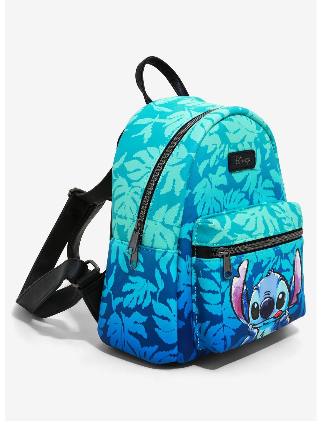 Disney Lilo & Stitch Blue Tropical Leaves Mini Backpack
