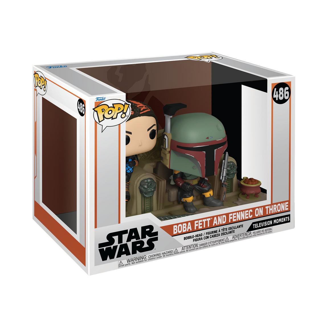 Funko POP! Moment: Star Wars The Mandalorian Boba Fett and Fennec on Throne Vinyl Bobblehead