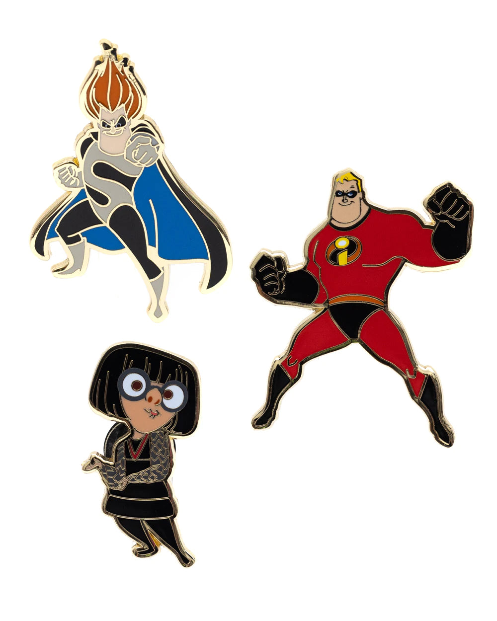 Disney Pixar The Incredibles 3 Piece Limited Edition Enamel Pin Set