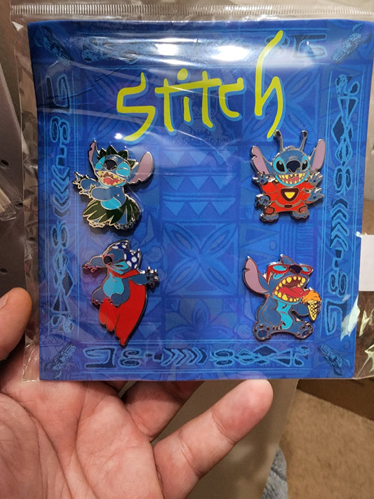 Disney Pins Stitch 4 Pin Set